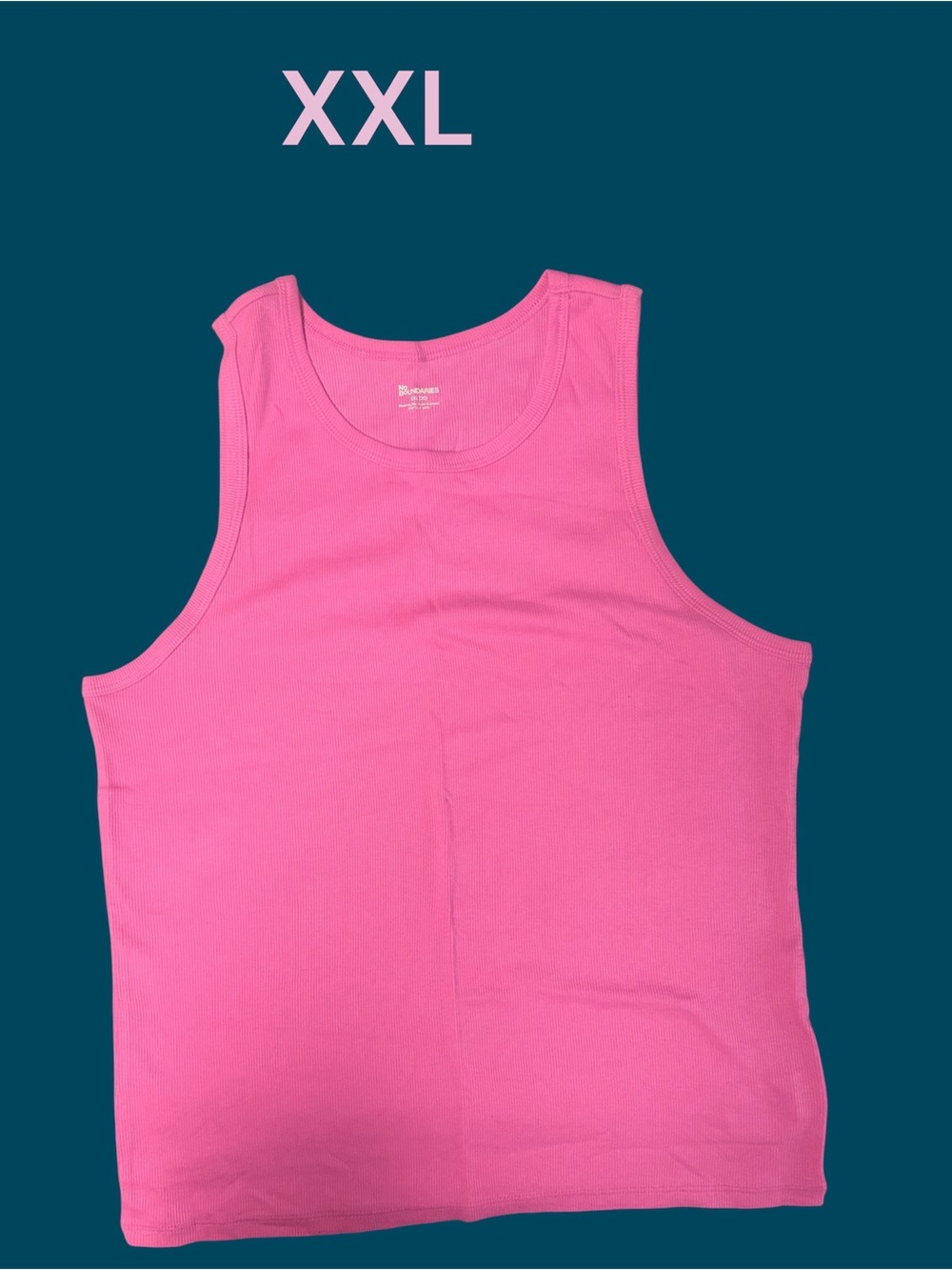 No Boundaries Bright Pink Ribbed Tank Top xxl